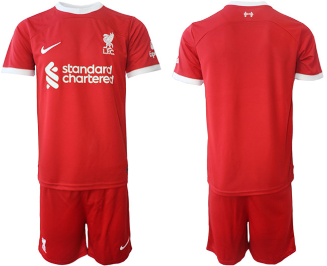 Men's Liverpool Custom 2023/24 Red Home Soccer Jersey Suit